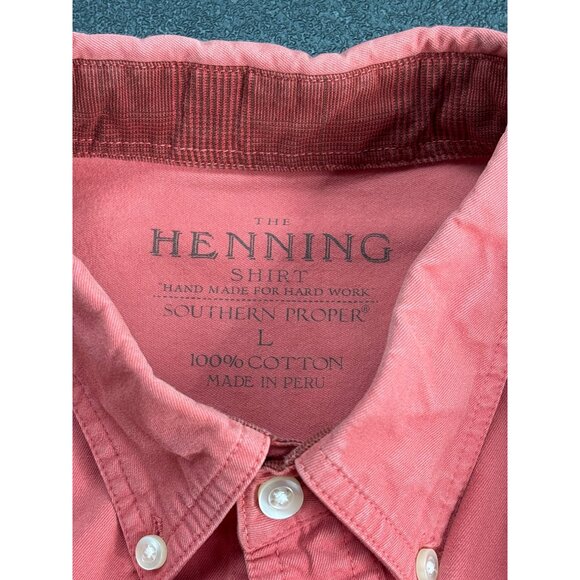 Southern Proper Men's Washed Red Long Sleeves Button-Down Henning Shirt L - Picture 7 of 10